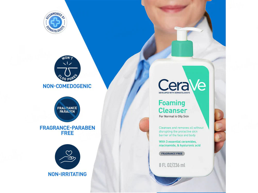 CeraVe Foaming Cleanser For Normal to Oily Skin-236ml