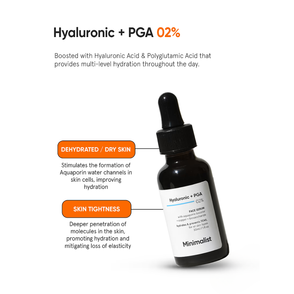 Minimalist Hyaluronic + PGA 02% Face Serum 30ml