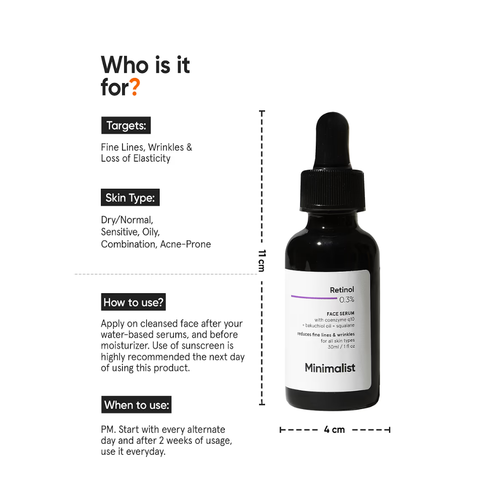 Minimalist Retinol 0.3% Face Serum 30ml