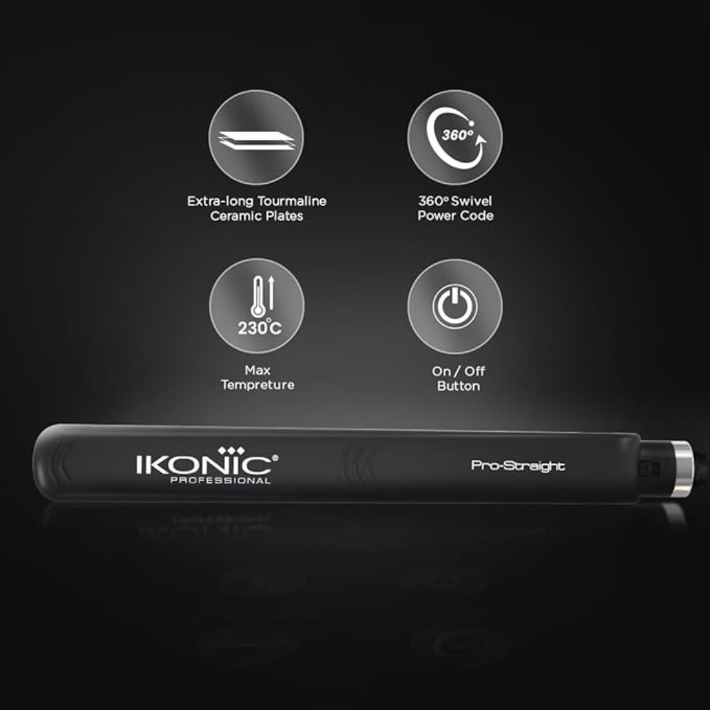 Ikonic Pro Ceramic Straightner - Black