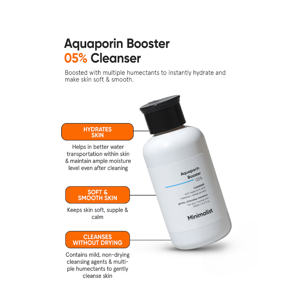 Minimalist Aquaporin Booster 05% Cleanser 100ml