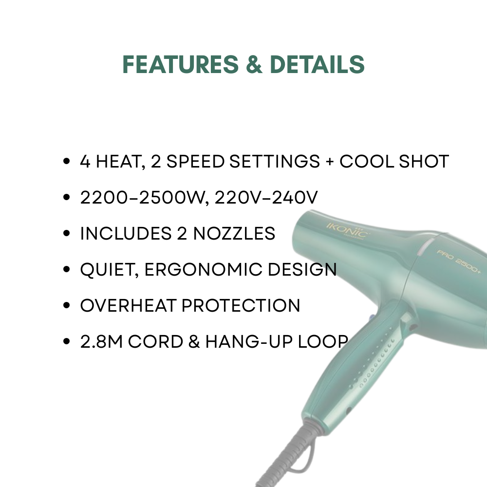 Ikonic Hair Dryer Pro 2500 Emerald