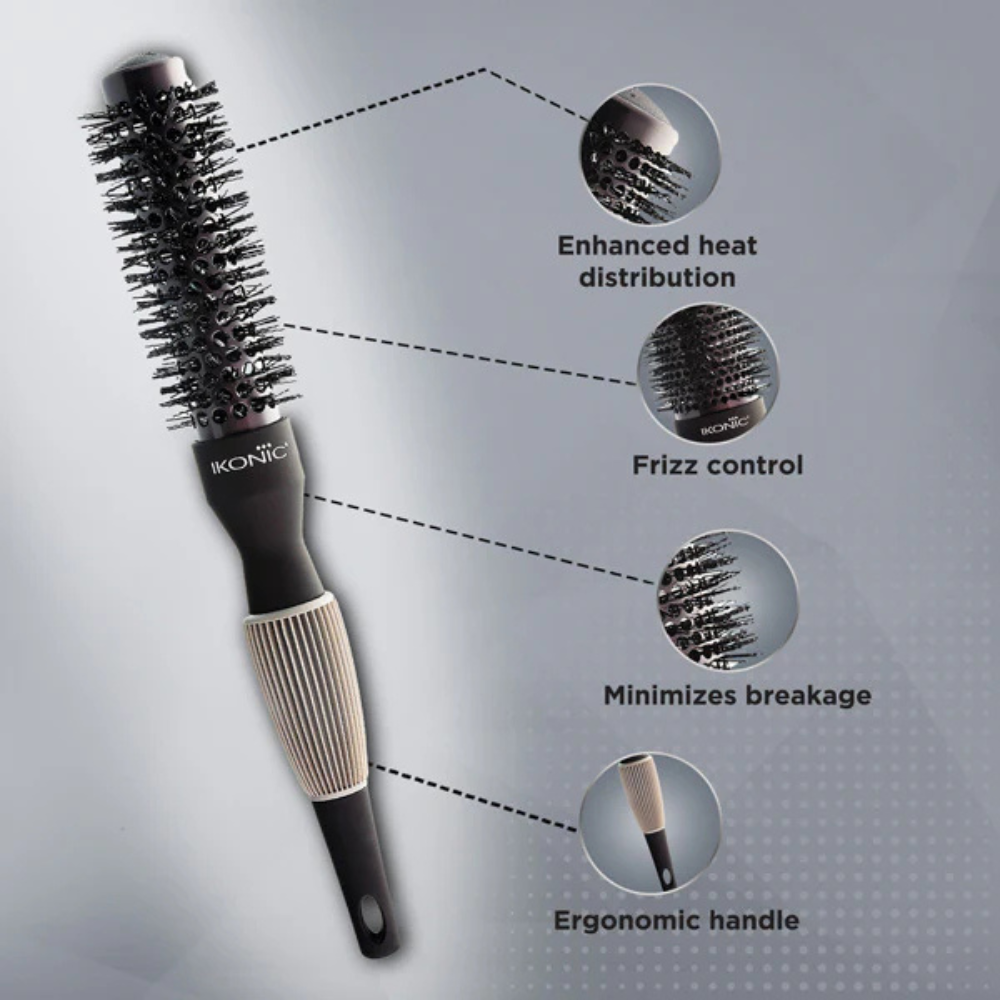 Ikonic Titanium Pro Grip Hair Brush - 25mm