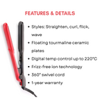 Ikonic Hair Straightener - Super Smooth Red