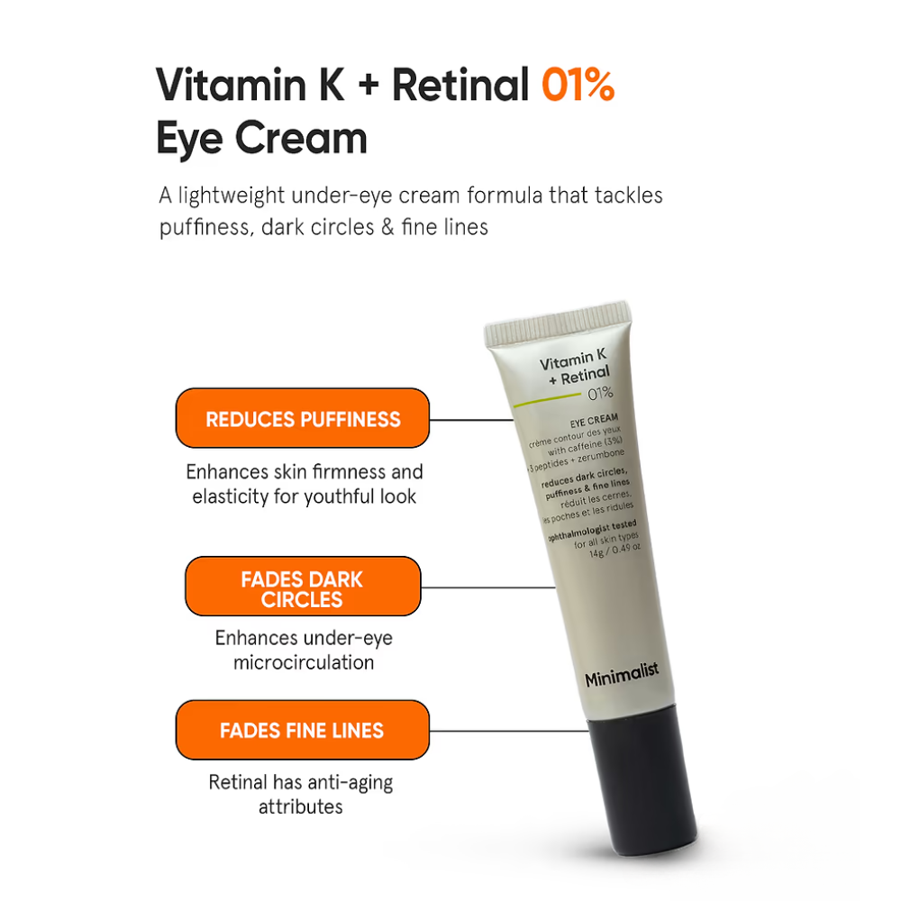 MINIMALIST VITAMIN K + RETINAL 01% EYE CREAM 14GM