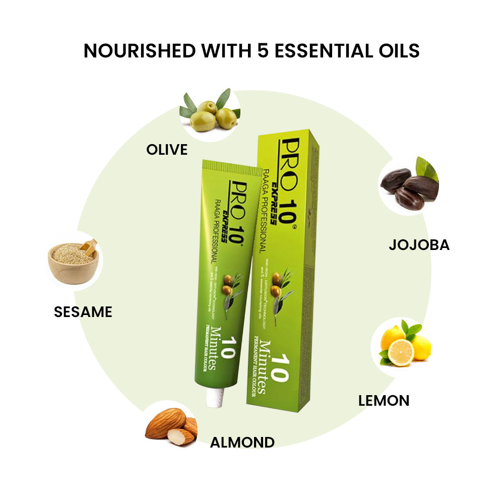 Raaga Professional Pro 10 Express Permanent Hair Color 5 Light Brown 50g