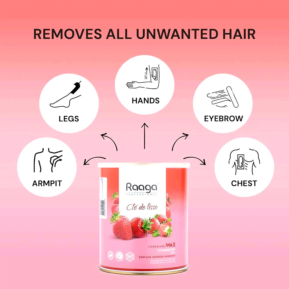Raaga Professional Strawberry Liposoluble Wax 800gm