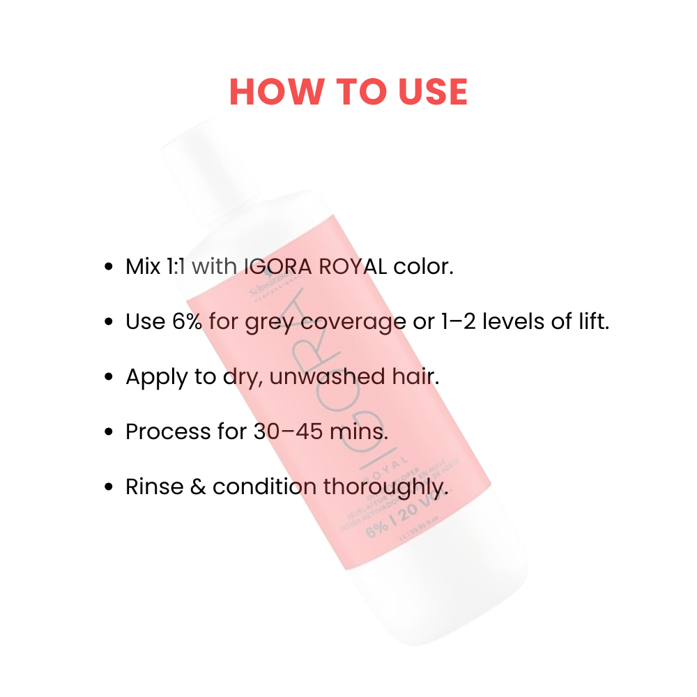 SCHWARZKOPF IGORA 6%OIL DEVELOPER 20VOL -1000ML-MRP 880