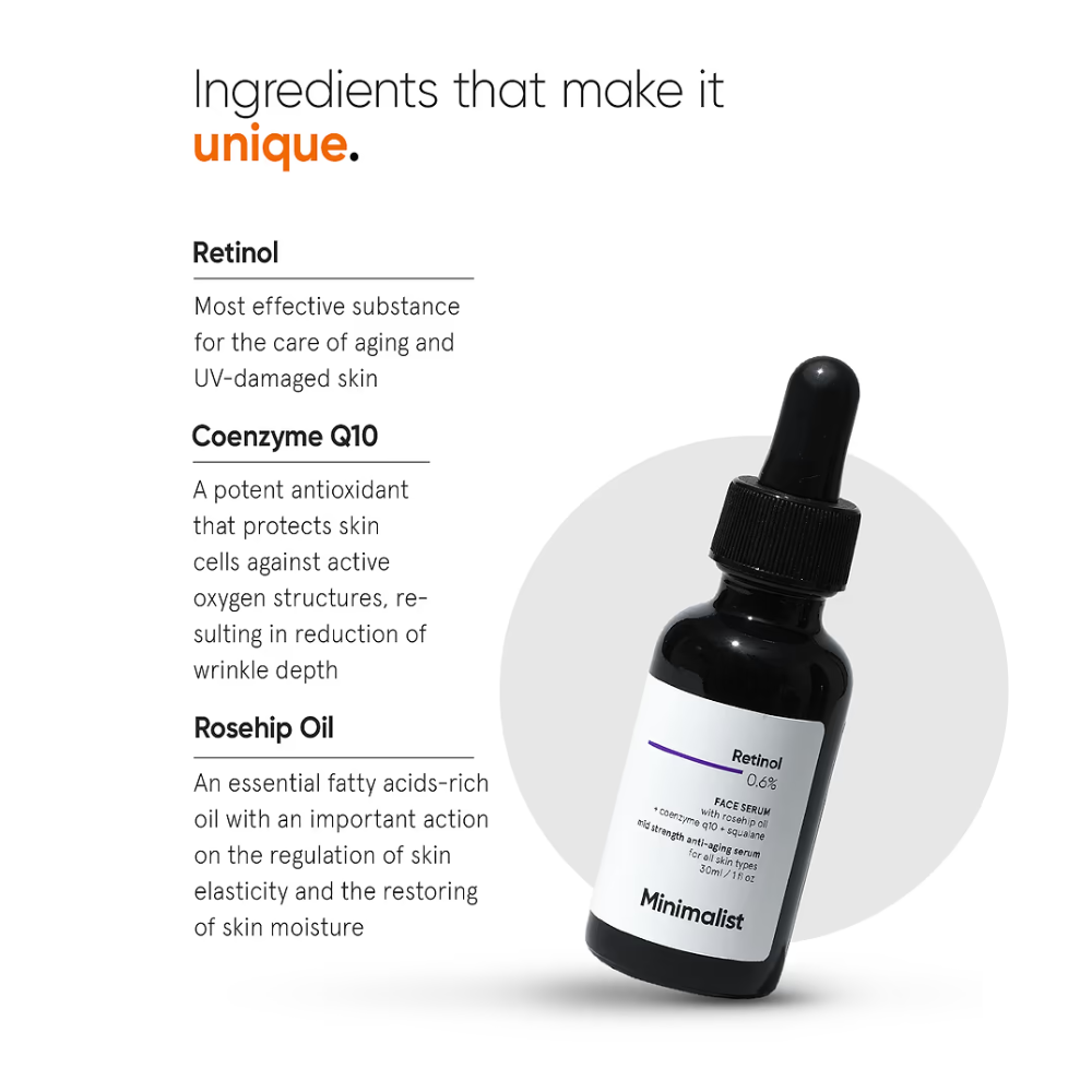 MINIMALIST RETINOL 0.6% FACE SERUM 30ML