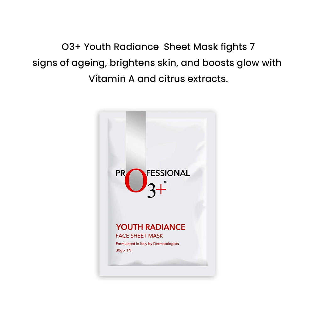 O3+ Youth Radiance Face Sheet mask 30g- Pack of 3