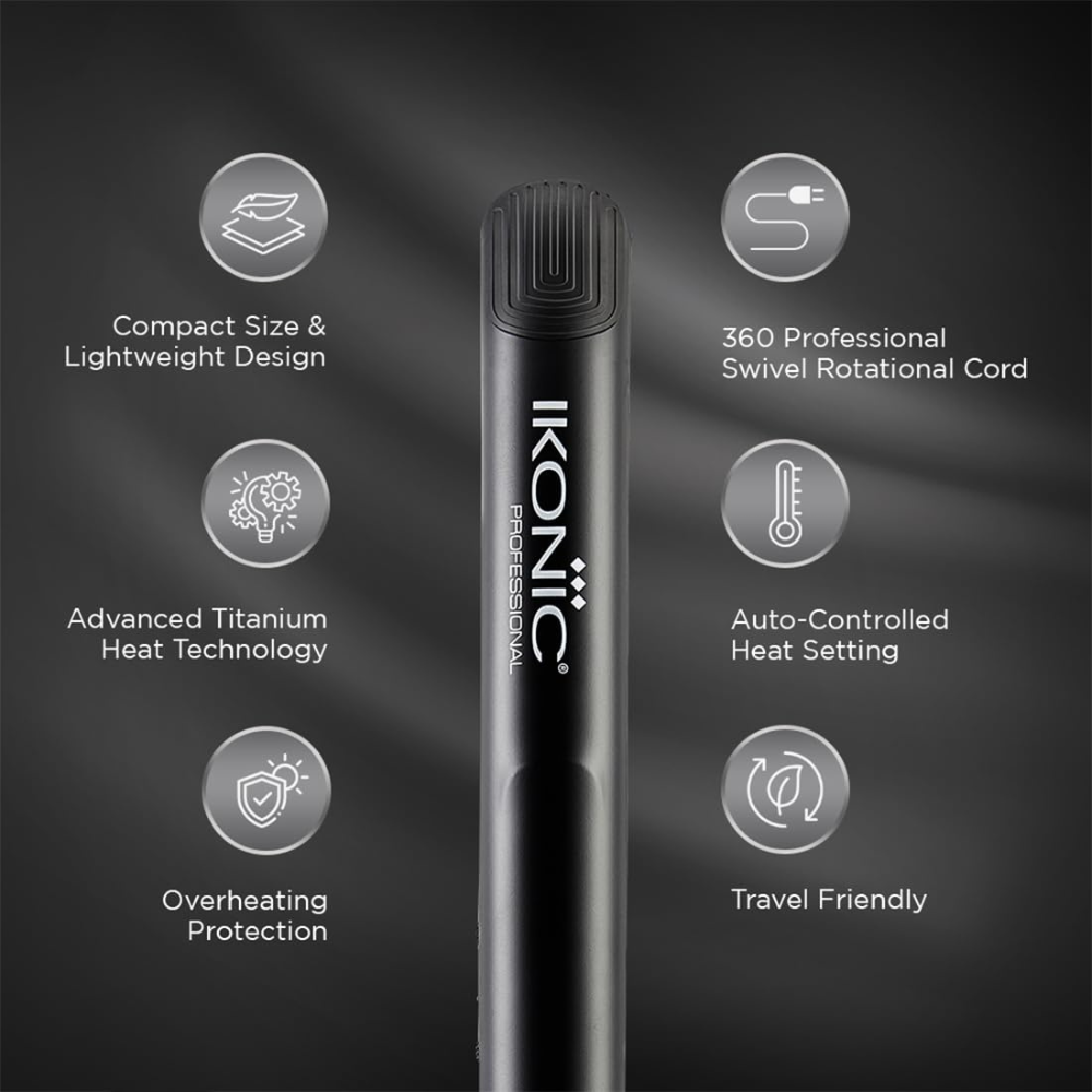 Ikonic Hair Straightener - Glam Black