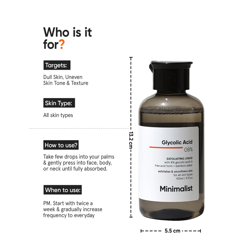 MINIMALIST GLYCOLIC ACID 08% 150ML