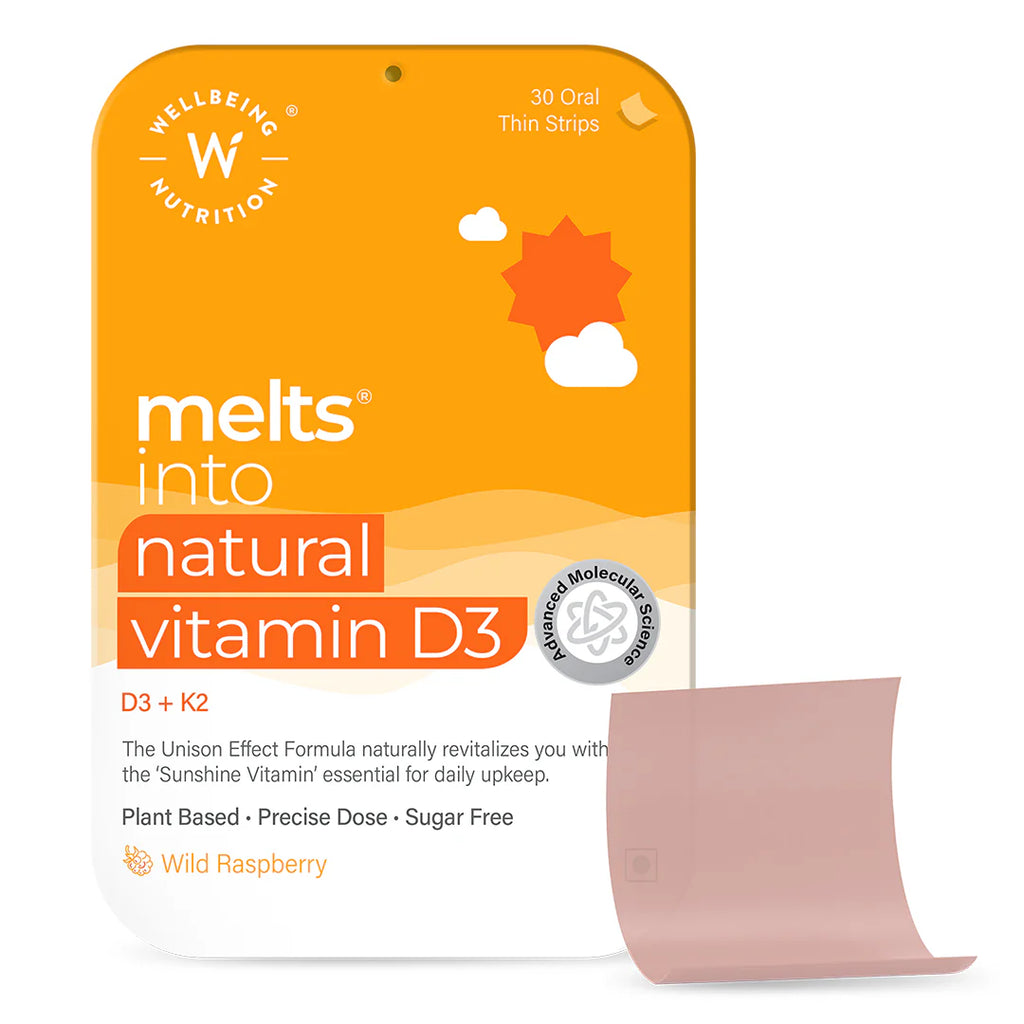 Wellbeing Nutrition Melts Into Natural Vitamin D3 30 Strips Per Pack