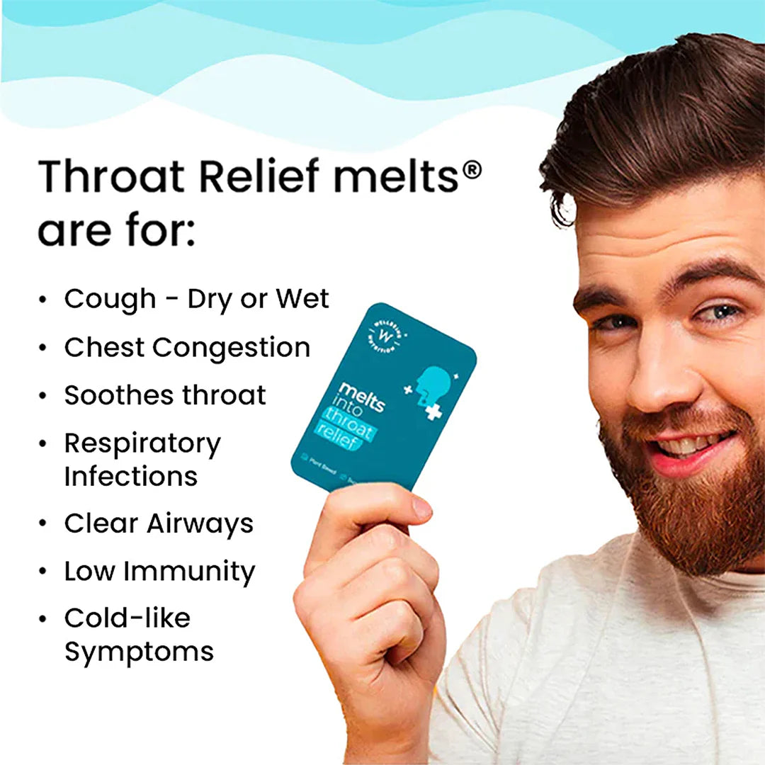 Wellbeing Nutrition Melts Into Throat Relief 30 Strips Per Pack