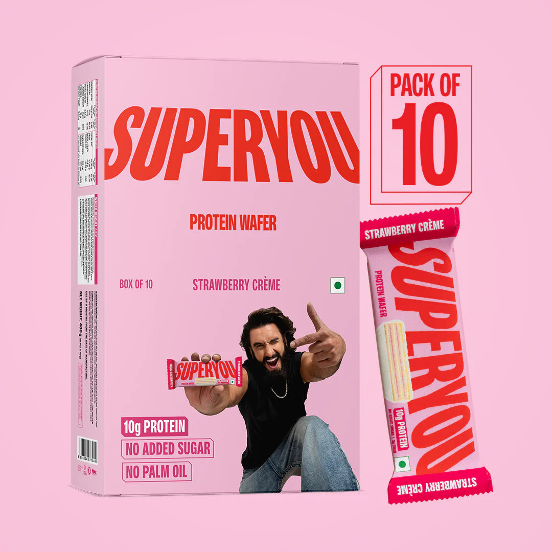 Super you Strawberry Crème Protein Wafer — Pack of 10