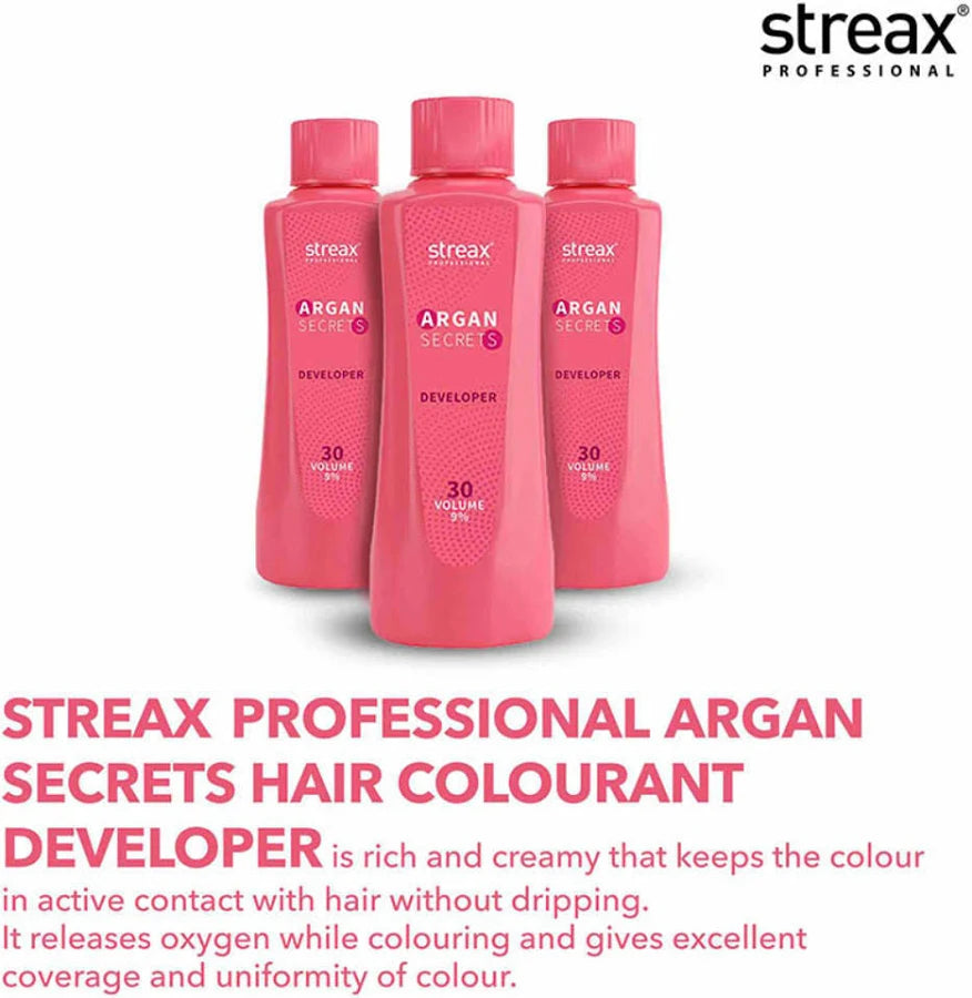 Streax Professional Developer For Argan Secrets Colourant 30 Volume 9% 1000ml