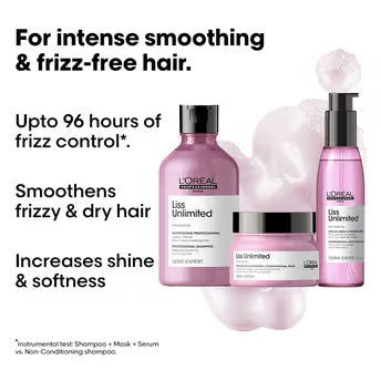 Loreal Professionnel Liss Unlimited Shampoo+Hair Mask+Hair Serum Combo With Prokeratin
