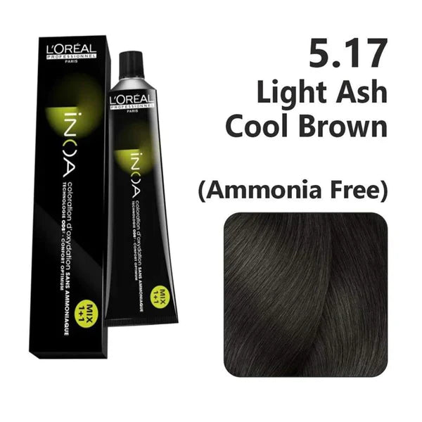 Loreal Inoa Ammonia Free Hair Color 60G 5.17 Light Ash Cool Brown
