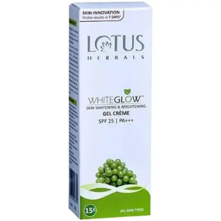 Lotus Herbals Whiteglow Skin Whitening & Brightening Gel Creme Spf-25 Pa+++ 60 Gm