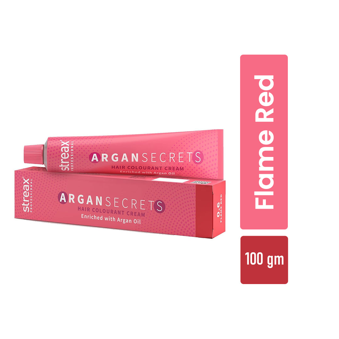 Streax Argan Secrets Hair Color 0.6 Flame (Red) 100 gm
