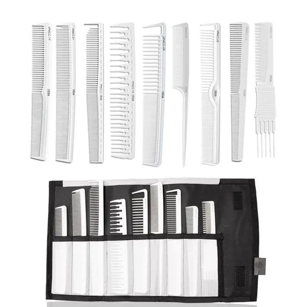 Carbon Comb Set of 
9- White Line