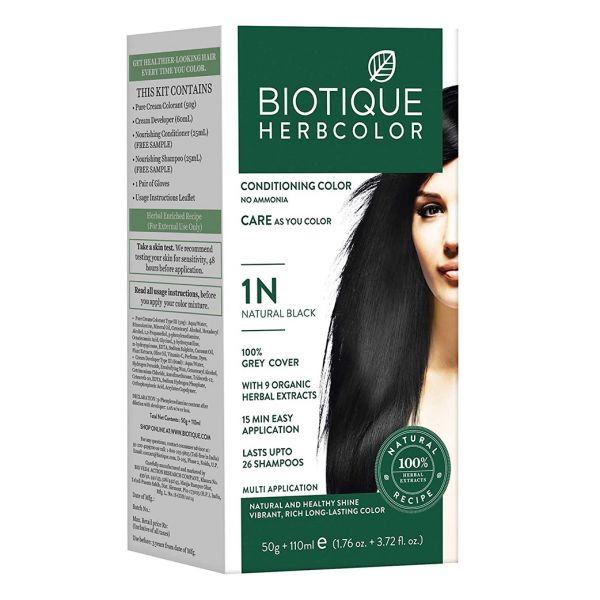 Biotique Herbcolor Conditioning Color No Ammonia 1N Natural Black