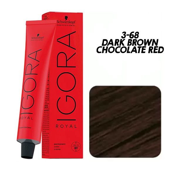 Schwarzkopf Igora Royal 3-68 Dark Brown Chocolate Red 60 Ml , Red